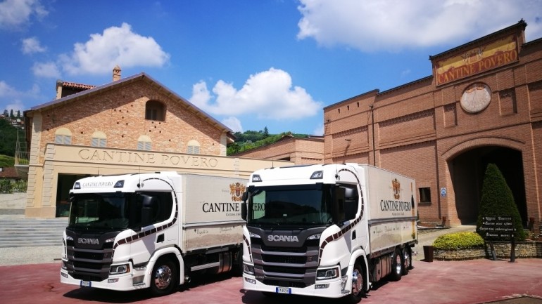 Il vino di Cantine Povero viaggia con Scania